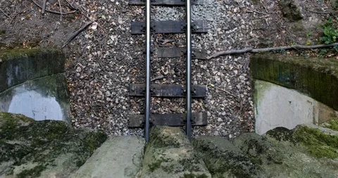 Train going through a tunnel Stock Footage 124926849