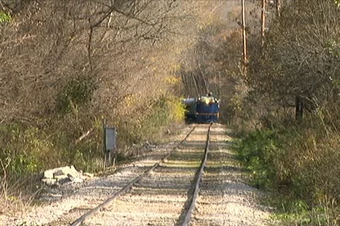 Train Going Through Woods Stock Footage 10712672