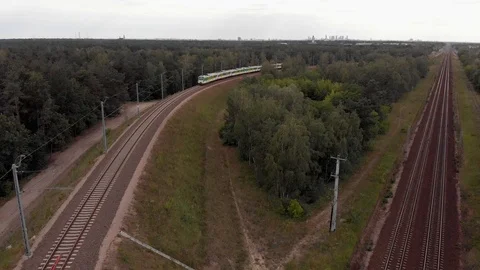 Train going throught forest Stock Footage 91777449