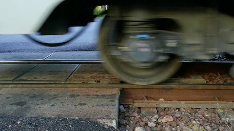 Train going on track crossing the road. Stock Footage 110747101