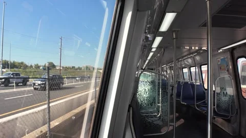 A train going into Washignton D.C. Orange line Stock Footage 293809846