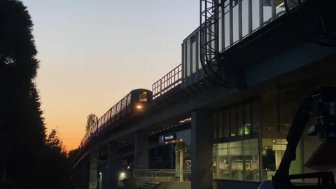 Train at Golden Hour Stock Footage 281916734