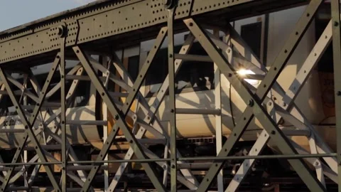 A train at golden hour Stock Footage 292911510