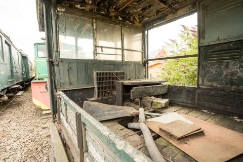 An train graveyard Stock Photos