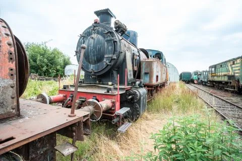An train graveyard Stock Photos
