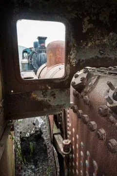 An train graveyard Stock Photos