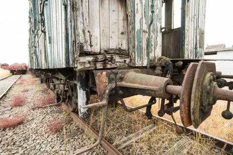 An train graveyard Stock Photos