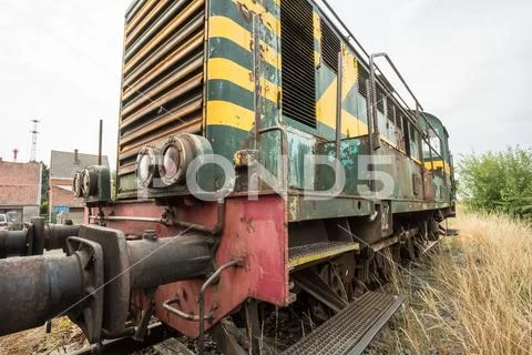 An train graveyard Stock Photos