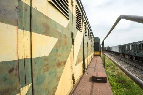 An train graveyard Stock Photos