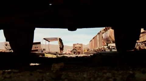 Train Graveyard, Uyuni, Bolivia Stock Footage 49726944