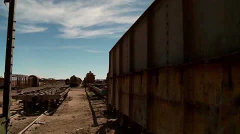 Train Graveyard, Uyuni, Bolivia Stock Footage 50116145