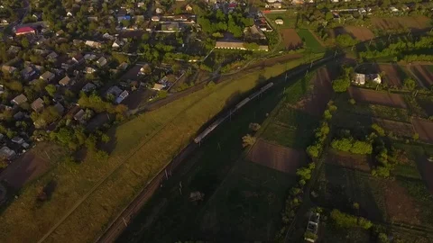 Train in green Stock Footage 106759796