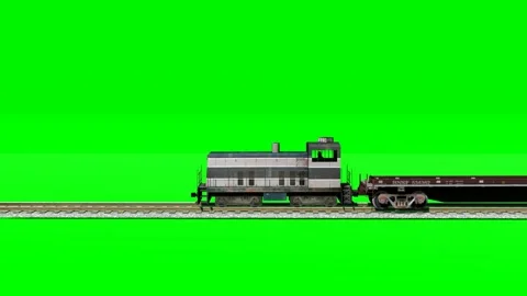 Train green screen video animation Stock Footage 264245180