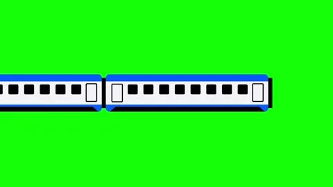Train on Green Screen with White Windows Stock Footage 335638179