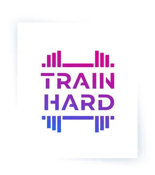 Train Hard, gym poster, workout, fitness motivation Stock Illustration