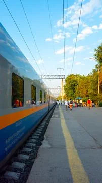 The train has arrived. Stock Photos