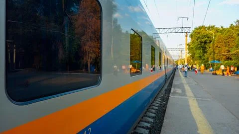 The train has arrived. Stock Photos