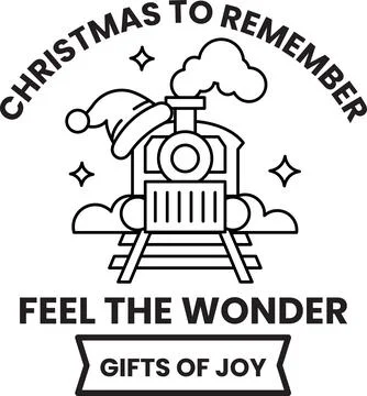 A train with a hat on it and the words Christmas to Remember イラスト素材
