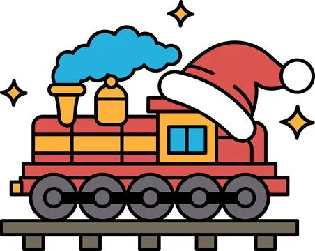 A train with a hat on top of it Stock Illustration