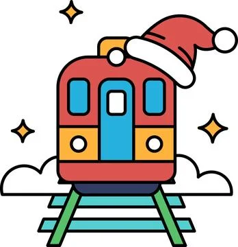 A train with a hat on top of it Stock Illustration