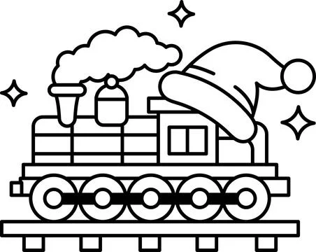 A train with a hat on top of it Stock Illustration