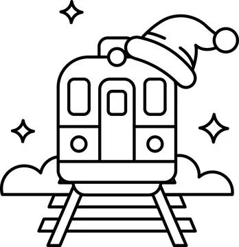 A train with a hat on top of it Stock Illustration