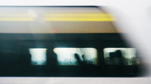 Train high speed passing.Seamless Loop. Stock Footage 198469901