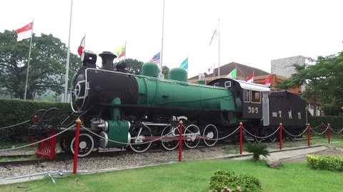 Train at Hua Hin Train station, Thailand Stock Footage 130696770