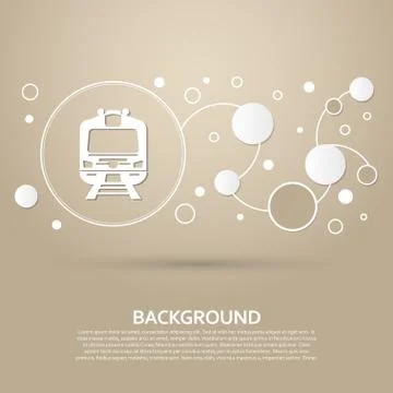 Train icon on a brown background with elegant style and modern design infogra Stock Illustration