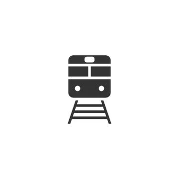 Train icon flat Stock Illustration