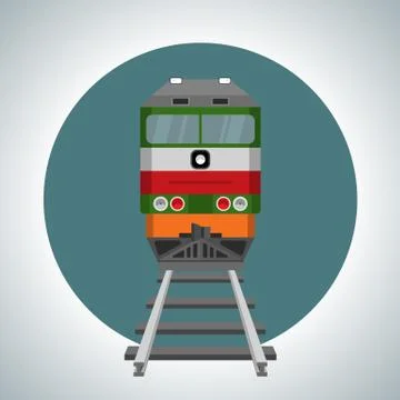 Train icon in flat style Stock Illustration