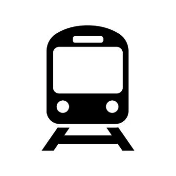 Train icon in flat style on white Stock Illustration