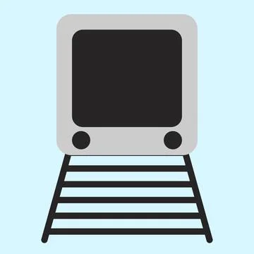 Train icon front view flat design Stock Illustration