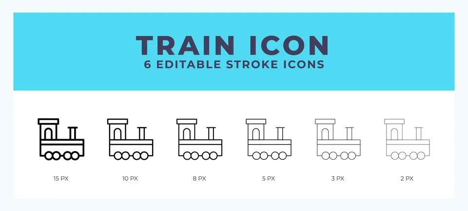Train icon illustration vector with editable stroke. Stock Illustration