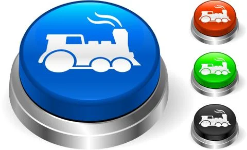 Train Icon on Internet Button Illustrazione stock