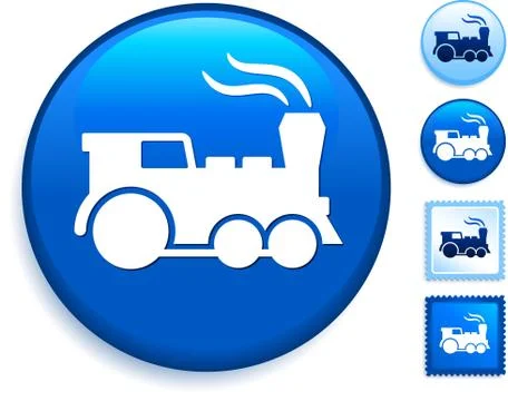 Train Icon on Internet Button Foto stock