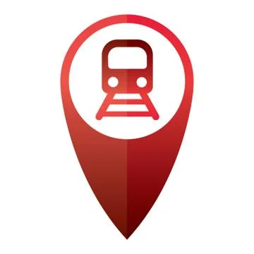 Train Icon On Map Pointer Stock Illustration