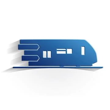 Train icon paper Stock Illustration