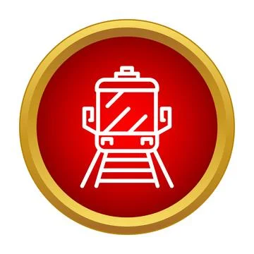 Train icon in red circle for transit and travel イラスト素材