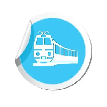 Train icon round blue Stock Illustration
