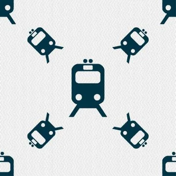 Train icon sign. Seamless pattern with geometric texture. Vector イラスト素材