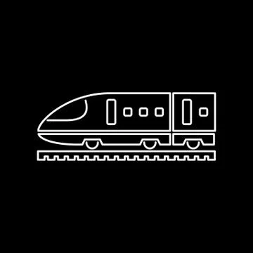 Train icon simple flat vector illustration. Speed train sign Stock Illustration