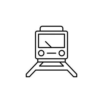 Train icon. Simple line, outline vector elements of city for ui and ux, website Stock Illustration