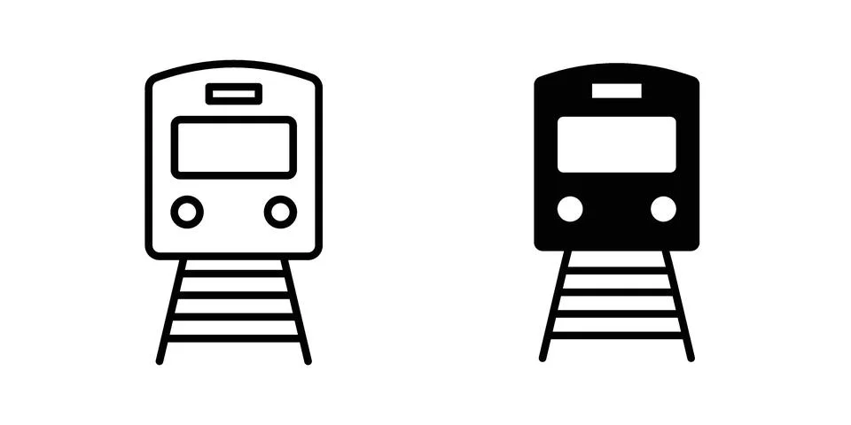 Train icon symbol  illustration bundle in black colour Stock Illustration