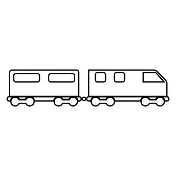 Train icon, train carriage vector Stock Illustration