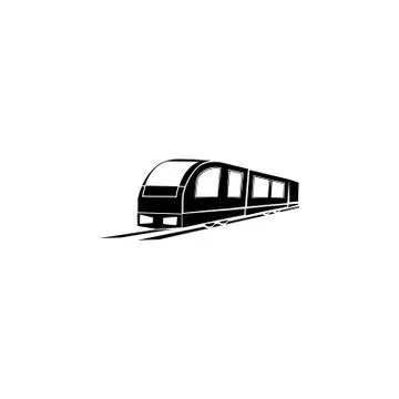 Train icon vector black on white background Illustrazione stock