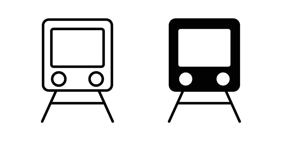 Train icon vector concepts, line and silhouette style Stockillustratie