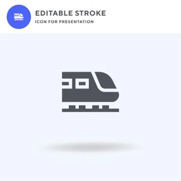 Train icon vector, filled flat sign, solid pictogram isolated on white, logo  Stock Illustration
