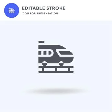 Train icon vector, filled flat sign, solid pictogram isolated on white, logo Stock Illustration