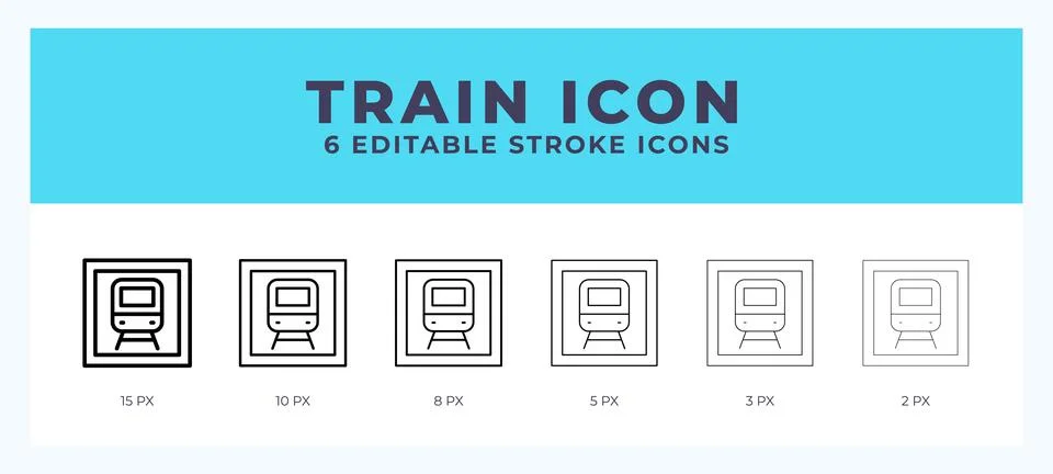 Train icon vector illustration. With editable stroke for web. App and more. Stock Illustration